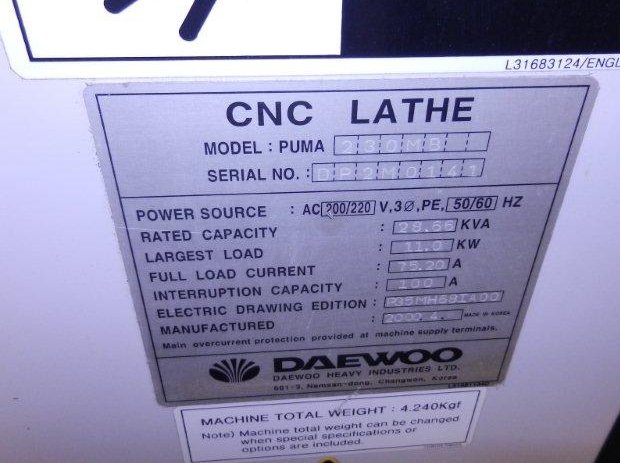 DAEWOO 230MB, LIVE MILLING C AXIS PARTS CATCHER,8 CHK,TOOL SETTER,NEW 2000