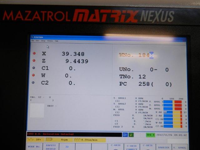 MAZAK NEXUS 200MS,8 /6 CHK,SUB-SPINDLE LIVE MILLING ,MAZAKTROL MATRIX,2009