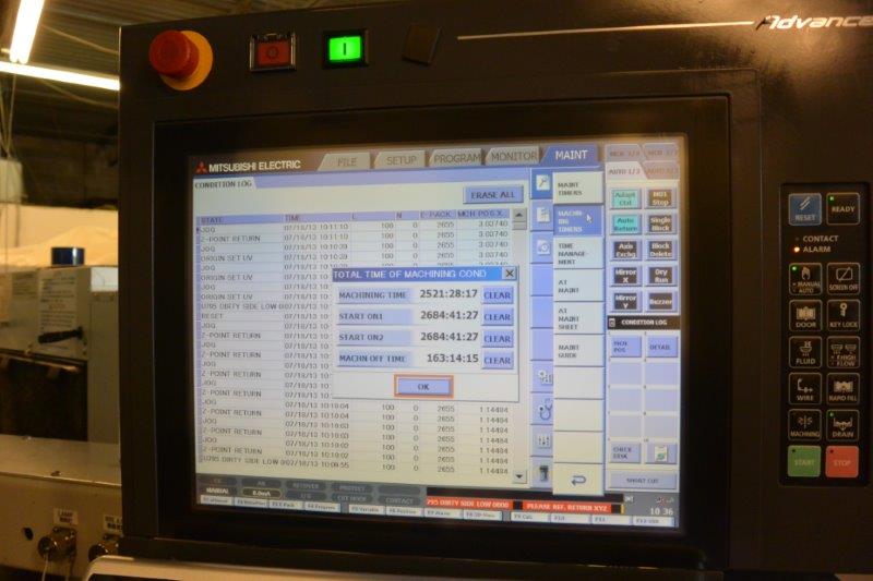 MITSUBISHI FA-10S ADVANCE WIRE EDM,13.8 X,9.8 Y,8.6 Z,M700 MITSU 64 BIT,NEW-2011