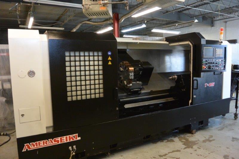 AMERA-SEIKI T415/1500 CNC LATHE,15 CHK,5.12 BORE,60 CC,12-STN,FANUC-21I,NEW-2005