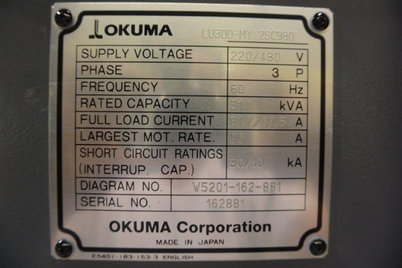 OKUMA SIMULTURN-LU300MY/2SC-1000,V12/V8,10 CHK,LNS-QSIX-S2,OSP200LA,NEW-2012